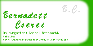 bernadett cserei business card
